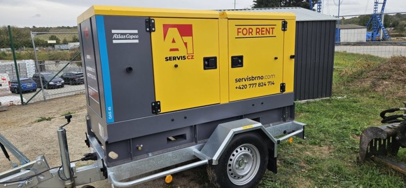 Generátor Atlas Copco QAS 45 Kd vč. silničního podvozku
