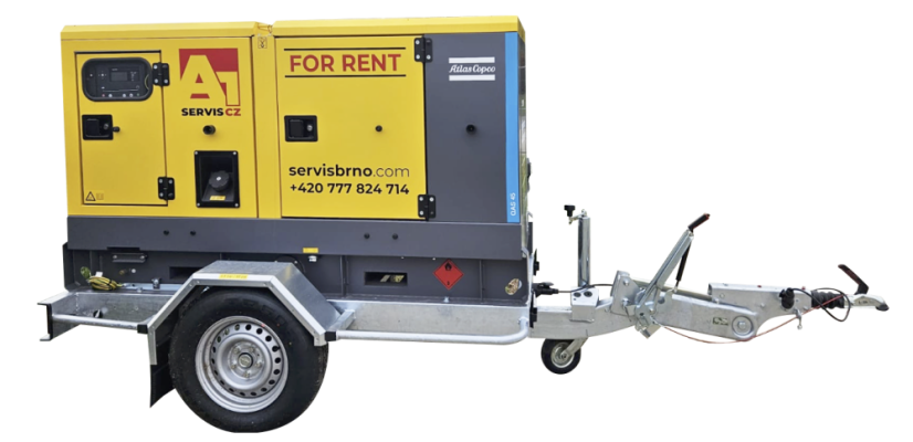 Generátor Atlas Copco QAS 45 Kd vč. silničního podvozku